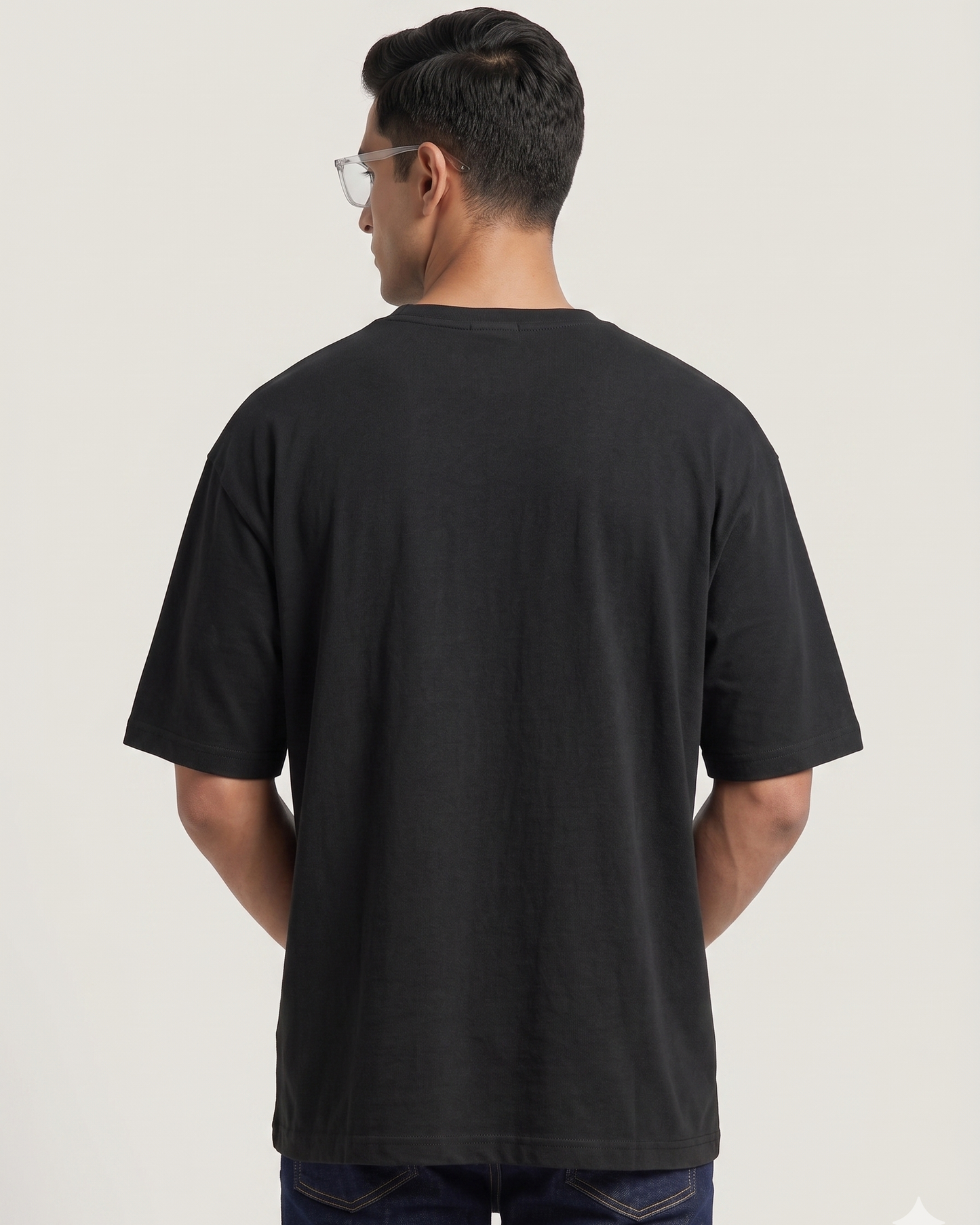 Heavyweight Oversized T-shirt (Black) – 240 GSM Biowash Cotton (Drop Shoulder)